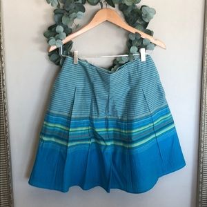 Striped Pleated Skirt